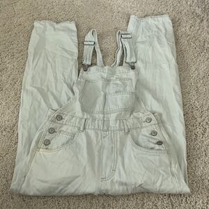 We The Free Overalls Womens Sz XS Light Bleached Wash Lightweight Straight Leg